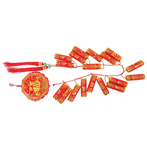 Yardenfun 1 Juego Adorno Colgante de Petardos Chinos para Decoración de Año Sin Sonido Fiesta de Primavera Decoración Interior y Exterior Diseño Atmosfera Festiva