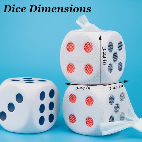 Large Dice Stress Ball 6-Sided with Dots 3.14 Inches Foam Dice Squishies Toys for Kids Blank Board Game,to Get Your Lucky Numbers! - Image 8