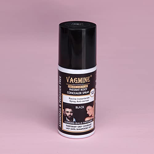 Image of VAGMINE Instant Hair Root Concealer Spray - Black | Easy-To-Use Hair Color Touch-Up | Covers Gray Roots, 1 Count