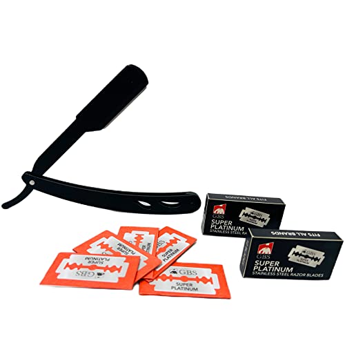 G.B.S Men Professional Straight Edge Barber Shaving Razor wi