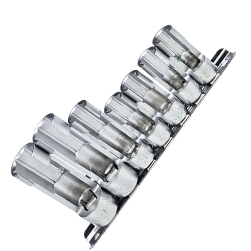 CNANRNANC Sockets Set, 10-19 mm 3/8 1/2 Diesel Injector Fuel Line Socket Set Union Nut Socket, Socket Spanner Set Slotted Fuel Line Sensor