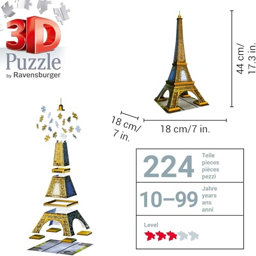 Puzzle 3D de la Torre Eiffel para disfrutar de una tarde de maquetas en casa 3