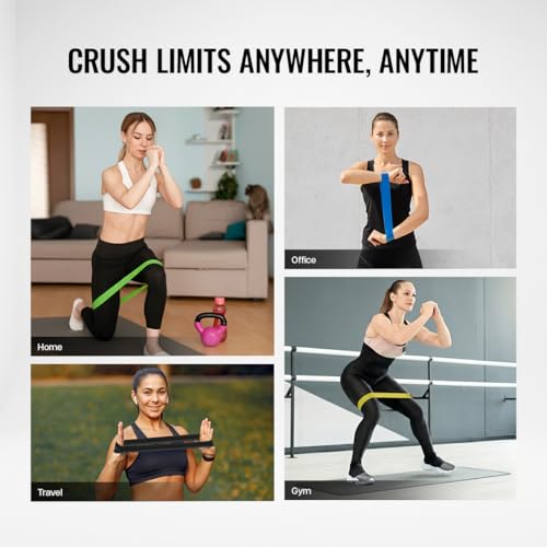 Image of Wiselife Professional Latex Resistance mini Band | 48x4 inch |100% Natural Latex Resistance Band | for Warm-Up, Stretching,Cardio,Home Fitness,Exercise,Gym Workout, Physiotherapy & Yoga (Set of 5)