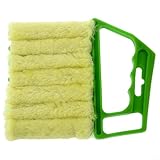 Honseadek Detergente per tende veneziane in microfibra, rullo di cotone da 85 mm, spolverino in plastica e fibra morbida, per prese d'aria condizionate, riutilizzabile (verde)