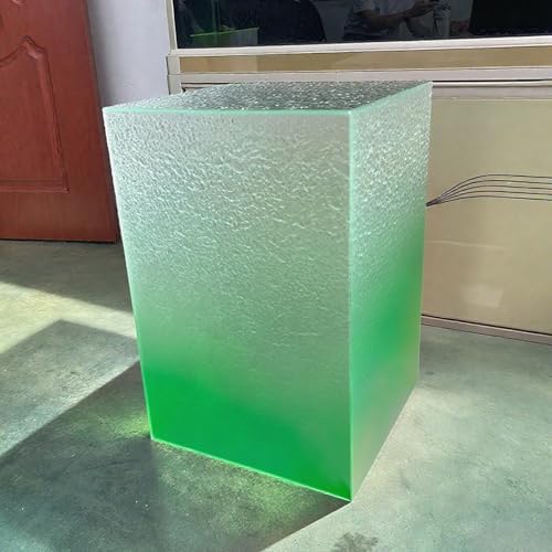 Gradient Acrylic Display Risers - Textured Stands for Retail, Party & Exhibition - Colorful Clear Design, Yellow 40x40x60cm (16x16x24) - Elevate Your Displays!