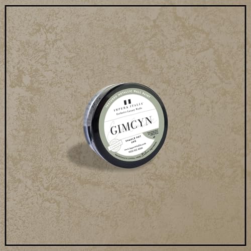 Impera Italia Gimcyn - Textured, Metallic Wall Paint Sample Pot. Includes 50g of Paint - Covers 0.25SQM - In Colour GREY RUTILE.