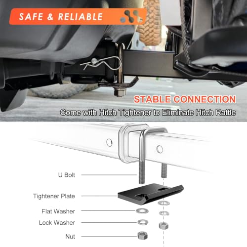 Image of Hitch Cargo Carrier Rack 53 inch*19 inch*5 inch + Waterproof Bag 9 Cu.Ft. (51 inch*17 inch*18 inch) | Included Cargo Net with Attachment Hooks,Ratchet Straps,Hitch Stabilizer|500 Lbs Capacity,Fit 2 inch Receiver
