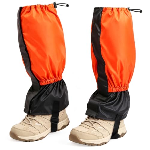 Image of GUSTAVE waterproof adjustable leg gaiters for gardening hiking lawn trimming yard work with coated fabric protection and full leg coverage
