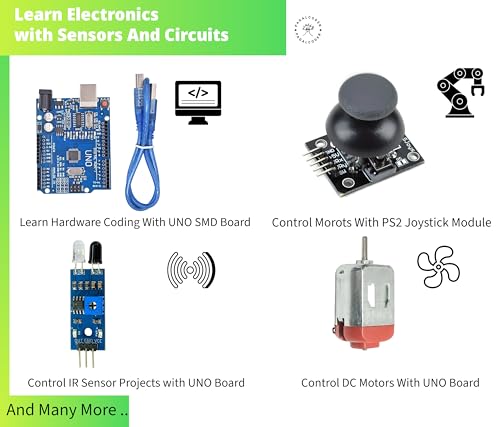 Image of UNO MINI KIT for Ultimate Beginners | with UNO SMD Development Board | with Free Video Course Inside | Best Kit for Learning Basic Coding Skills