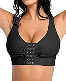 FeelinGirl Post Surgery Compression Bra Soft Support for Mastectomy Breast Augmentation Breast Lift Bra Black M