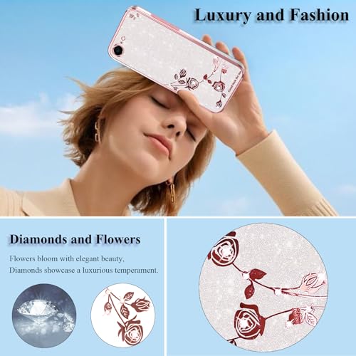 Coque iPhone 16e transparente strass silicone fine antichoc rose - 2