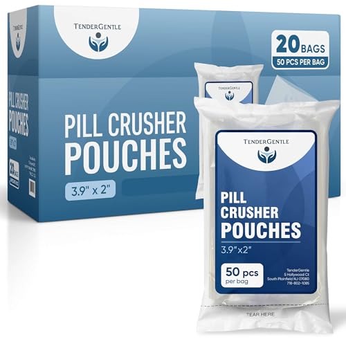 Pill Crusher Pouches - 1 000 Pouches per Box - Crusher Pouches for Pill Crushers - Good for Home Hospitals and Nursing Homes