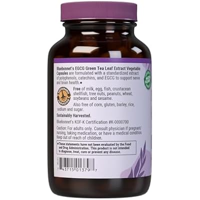 BlueBonnet EGCG ملحق مستخلص أوراق الشاي الأخضر ، 120 كونت