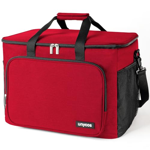 unycos - Borsa Termica 20L Manutenzione di Freddo e Caldo per Uomo/Donna/Bambino, Borsa Frigo Impermeabile Interno in Alluminio, Facile da Pulire, Lunch Box Leggera e Portatile (Rosso)