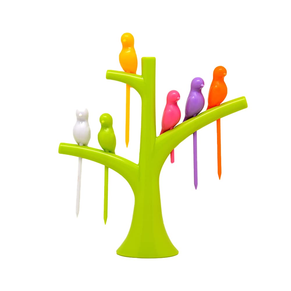 6 Pcs Animal Food Pick Reusable Kids Toothpick Birds Fruit Sticks Pick with a Trunk for Appetizers Fruits Cakes Deserts