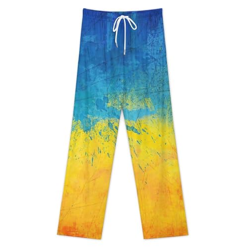 Ukraine Flag Men's Loose Lace-up Home Pajamas Breathable Cute Suitable for Men 20253