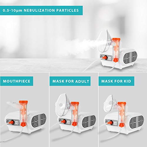 Tangxia Traditional Jet Nebulizer, Home Nebulizer Machine Personal Steam Atomizer for Kids and Elderly, Portable Compressor Nebulizer with 1 Set Accessories