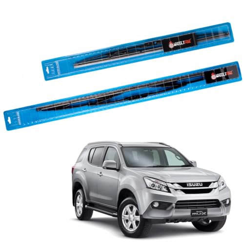 Image of Windshield Car Wiper Blades Metal Frame Water Repellant Cleaning Wiper Blades Refills Best for Isuzu Mu-X (2013 Onwards) Dr 21 inch /Pa 19 inch