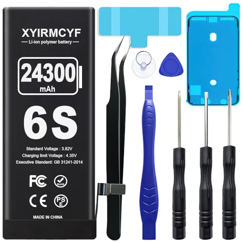 XYIRMCYF 24300mAh Super Capacity Battery Compatible with iPhone 6S New 0 Cycle-Li-Polymer Replacement Battery for iPhone 6S with Professional Repair Tool Kit