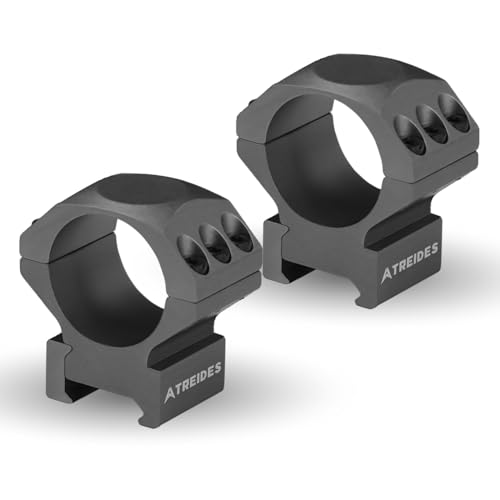 ATREIDES Scope Rings, 30mm Omnigrit Scope Mounts, Low Profile Optics Scope Rings, 20mm Rail with 3 Rows of Screws, Central Height 1 in (Gray)