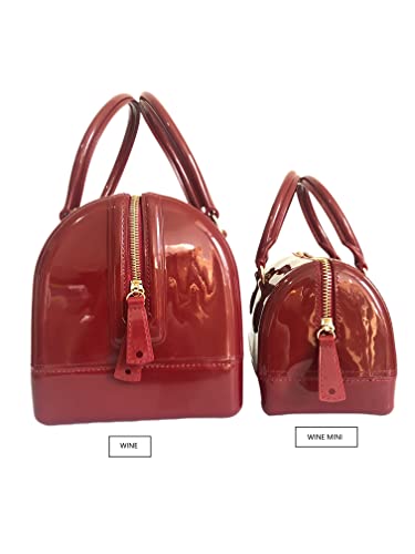 Image of Ladies Summer Jelly Pillow-shaped Top Handle Handbag Candy Color Transparent Crystal Purse
