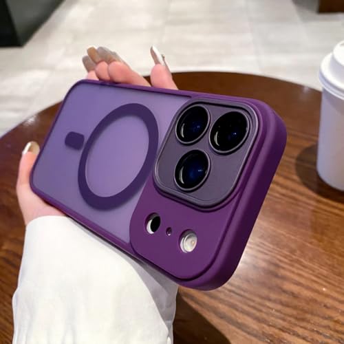 Coque iPhone 17 Pro violet foncé rigide mate et étui magnétique antichoc