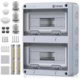 EYPINS Verteilerkasten Aufputz 2-Reihig 24 Module, Sicherungskasten Aufputz IP65 Feuchtraum Aufputzverteiler, Verteilerkasten mit umlaufender Dichtung für Garten oder Außenbereichen