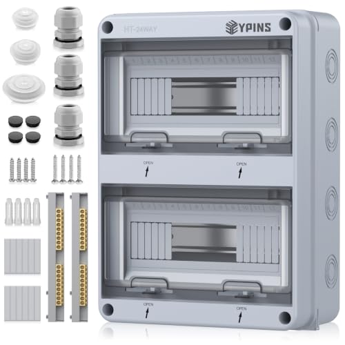 EYPINS Verteilerkasten Aufputz 2-Reihig 24 Module, Sicherungskasten IP65
