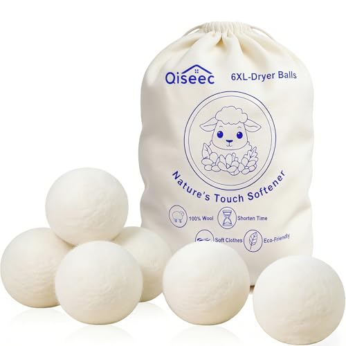 Wool Dryer Balls 6-Pack XL - Natural Fabric Softener
