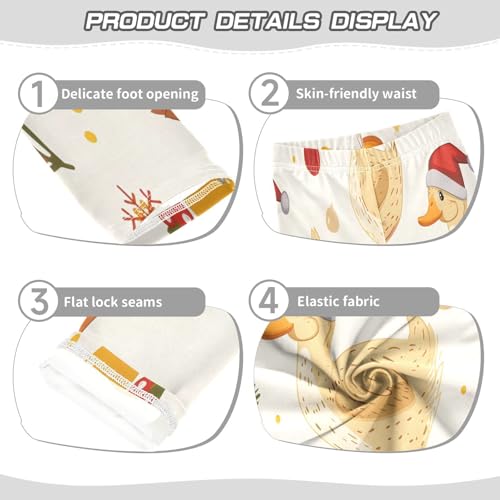 Toddler Girls Leggings Printed Yoga Pants Leggings Duck Wearing Christmas Hat for Kids3