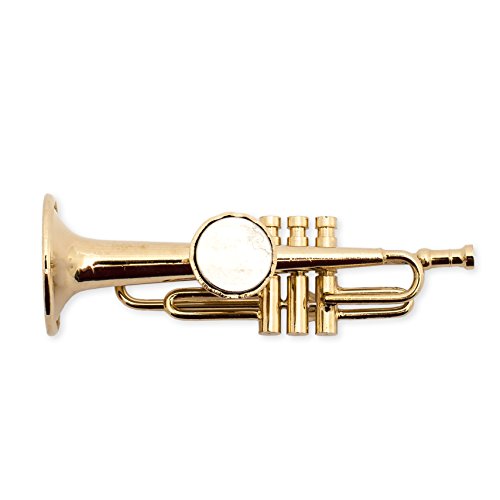 Gold Trumpet Miniature Replica Magnet, Size 2.5 Inch #TOP1