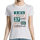  Planetee T-Shirt Femme Anniversaire 37 Ans