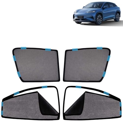 Image of KINGSWAY Car Sun Shade Curtains Only Compatible with BYD Sealion 7 (2025 Onwards) | Front Window in Half Cut and Rear in Zipper (Magnetic) | UV & Heat Protection | Pack of 4 Pcs