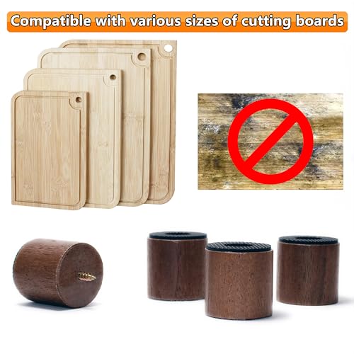 Patas para tabla de cortar, madera nogal, antideslizantes miniatura 6