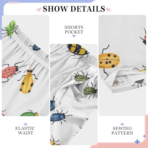 ZZXXB Cicada Ladybug Boys Long Pants Soft Trousers Elastic Waist Kids Lounge Bottoms with Pockets S-XL4