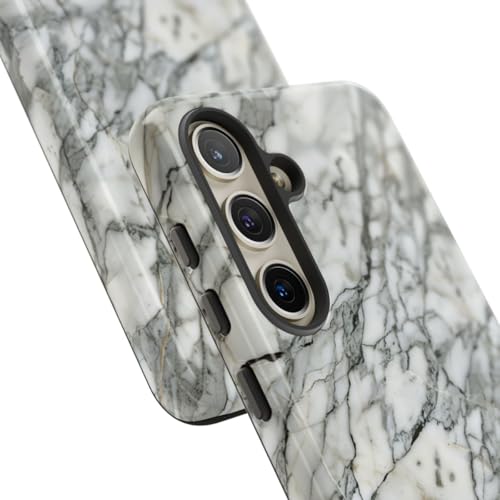 Coque rigide Galaxy S24 marbre blanc brillante pour protection élégante - 2