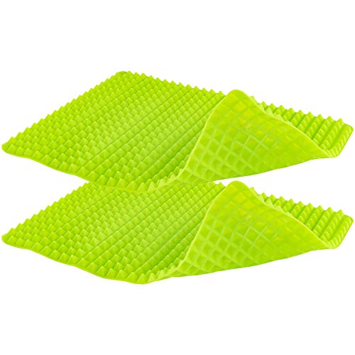 Southern Homewares Healthy Homewares Raised Silicone Baking Sheet Non-Stick Cooking Mat Oven Tray Liner Green Set of 2