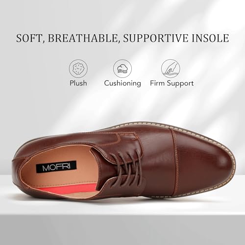 Image of Men Dress Shoes Formal Lace Up Latex Insole Oxford Business Wedding Leather Derby Shoe