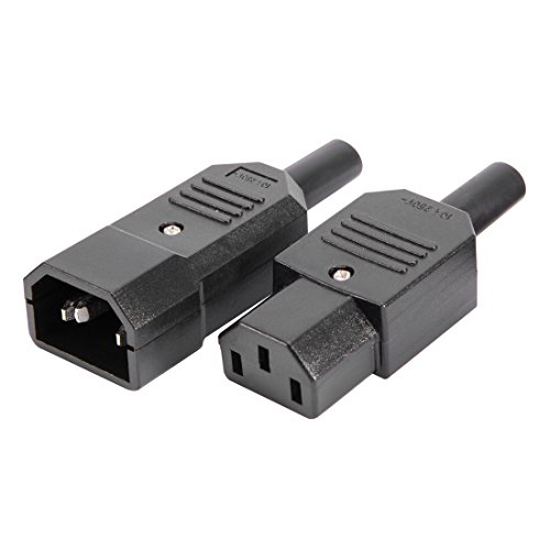 Uxcell 10Pair Ac250V 10A Iec C14 Male C13 Female, 3 Pins Terminals Inline Adapter Plug Power Socket Connectors #TOP3