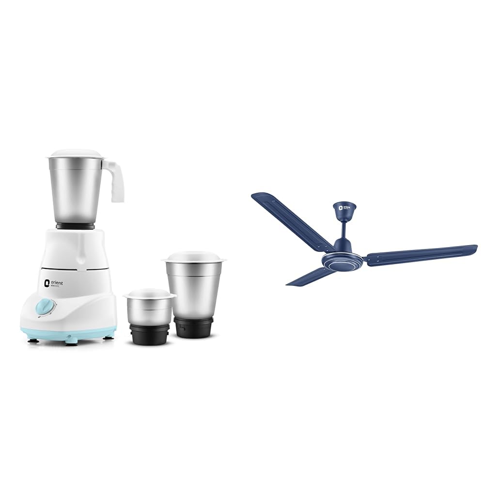 Orient Electric 500W mixer grinder | Kitchen Kraft 500 MGKK50B3 with 3 SS jars | Longer life balanc,Orient Electric Apex-FX Ceiling Fan | 1200mm BEE Star Rated Ceiling Fan | Strong and Powerful Ceili