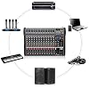 Digital Audio Mixer 12 Channel Bluetooth Mono/Stereo Sound Mixing Board Audio USB Mixing Console Ultra Low Noise Audio Console Mixer with Three-band EQ Regulation and Analog Effect