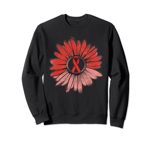 Sunflower Vintage Red Ribbon Week Awareness Sudadera