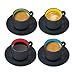 Bruntmor Gift Choice: Espresso Cups And Saucers Set Of 4. Small 4 Ounce Stackable Espresso Cups With Rack. Stacking Espresso Coffee Cup Of 4. Matte Black/Colored Interior, 4 Oz