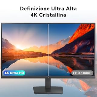 KTC Monitor 4K 27 Pollici | UHD@60Hz | 1,07 Miliardi di Colori, 133% sRGB, 100% DCI-P3, ΔE＜2 | Luminosità 400 cd/㎡, HDR400 | VESA 100x100 | Filtro Anti-Luce Blu | 2 x HDMI 2.0, 1 x DP 1.4 | H27P27