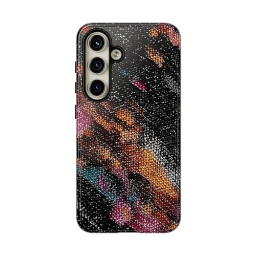 Coque Samsung S24 motif textile coloré abstrait rigide brillante