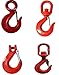 1pc 0.5-5Ton 322 Swivel Hook with Latch Industrial Grade G80 Lifting Rigging Forged Alloy Steel Hoist 320 Hook Crane(2Ton 2pcs)