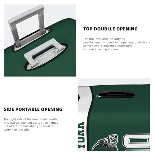 Image of Custom New York J Luggage Cover Personalized Football Style Suitcase Cover with Name Number Customized Washable Elastic Sports Travel Suitcase Protector for Business Vacation Gifts