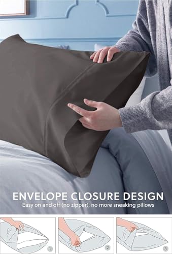 Comfort Beddings 2 Pack Pillowcases, 56x79cm Extra Wide Pillow Covers, Premium Cotton-Polyester Blend - Image 4