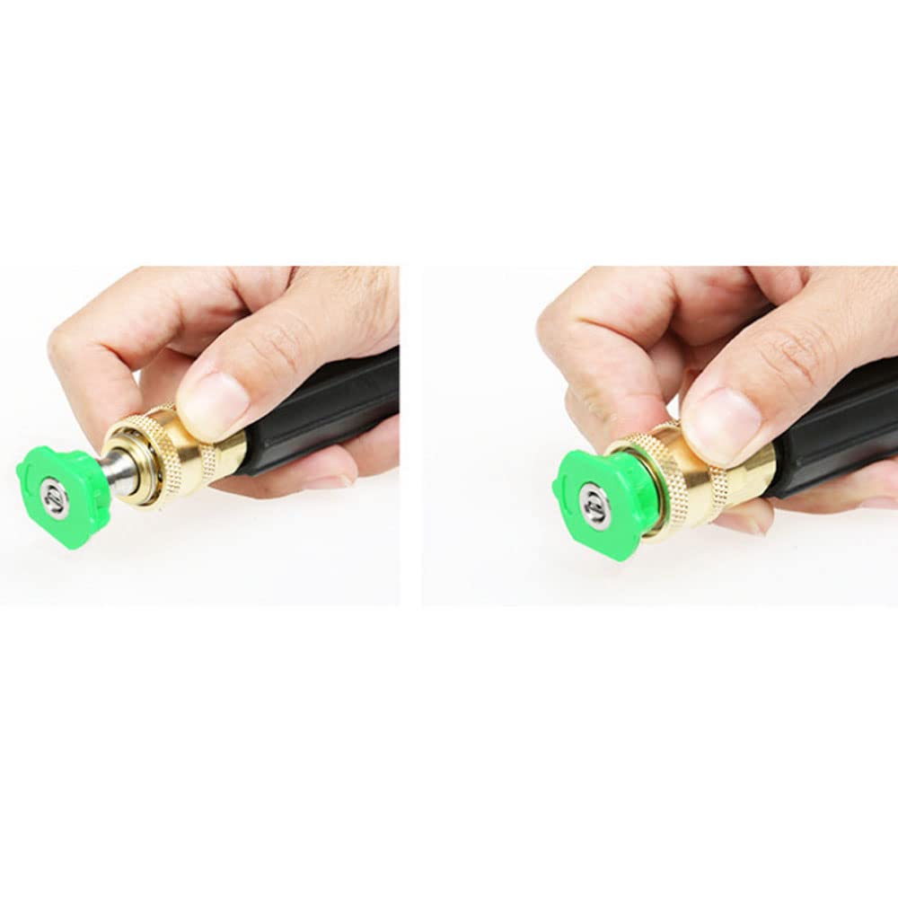 Hogedrukreiniger pistool met toverstaf verlenglans, hogedrukreiniger pistool Power Spray Cleaner met lans, 5 Quick Connect Nozzles voor Raam Auto Thuis Huisdier Reiniging