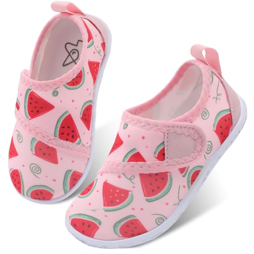 Image of LeIsfIt Toddler Water Shoes Boys Girls Barefoot Aqua Socks Kids Breathable Quick-Dry Swim Shoes for Beach Pool Surf